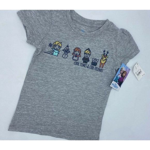 Toddler Girls Disney Frozen 'Cool Times Cool Friends Graphic T-Shirt 2T 3T 4T 5T - Picture 2 of 11